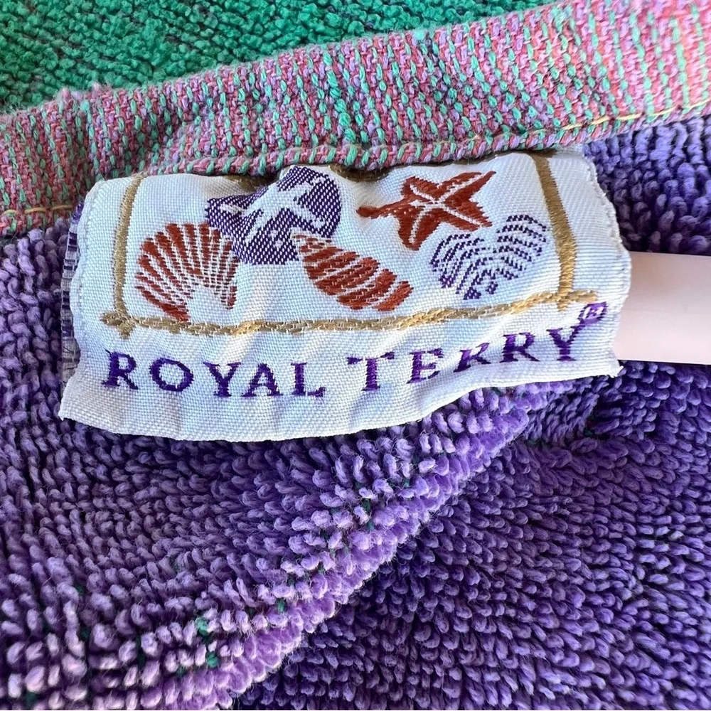 VTG Royal Terry Blazing Sun Rainbow Stripe Beach Towel 100% Cotton 26x56 Thin